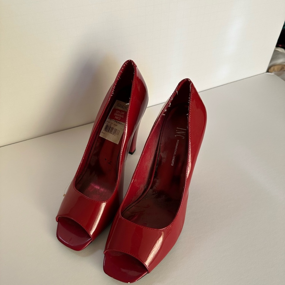 INC International Concepts Glossy Red Heels